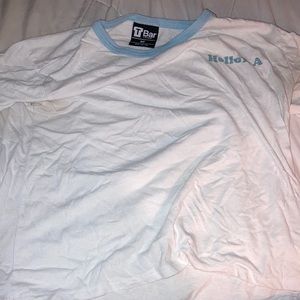 T Bar x Cotton On white with blue detailing t shirt, hello L.A. print